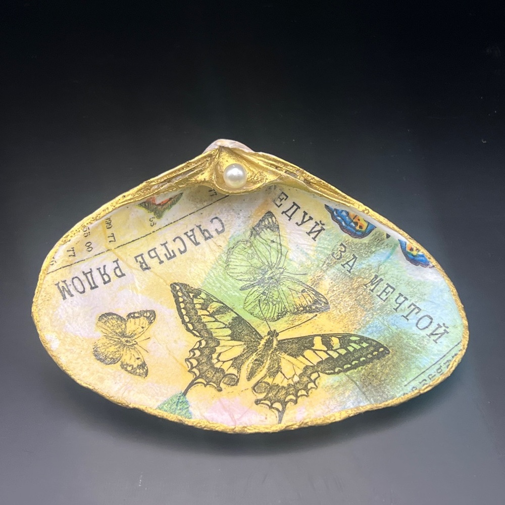 Decorative Butterfly Shell Dish